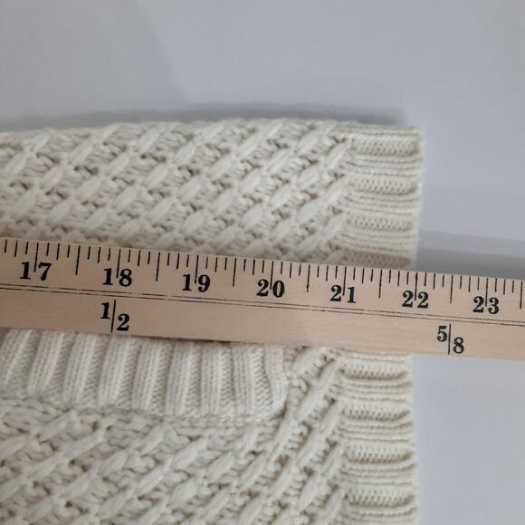 Talbots Fisherman Sweater Cream Womens 2 Cashmere Angora Wool - Picture 9 of 10